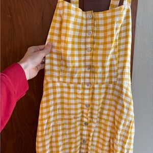 Cynthia Rowley Yellow and White Gingham Linen Dress